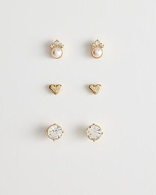 Gold Variety 3 Pack Stud Earrings