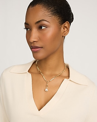 Pearl Drop Chain Necklace