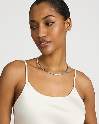 Sleek Silver Choker Necklace