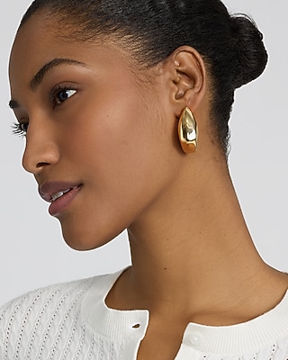 Gold Sculpted Drop Earrings