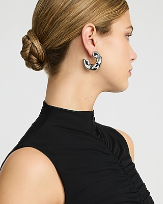 Chunky Silver Hoop Earrings