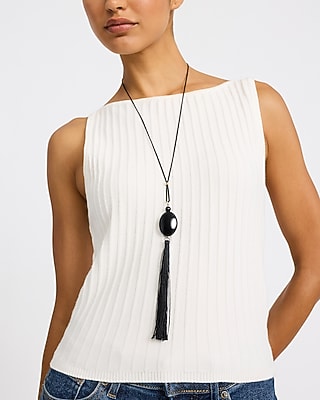 Drop Fringe Pendant Statement Necklace