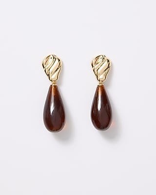 Tortoise Shell Drop Stud Earring