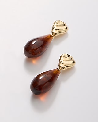Tortoise Shell Drop Stud Earring