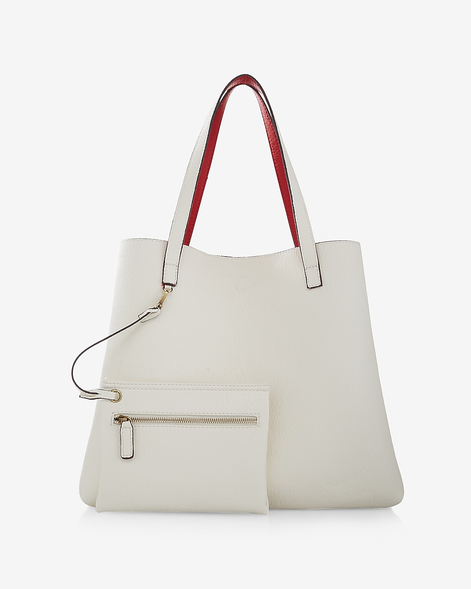 street level reversible tote with wristlet