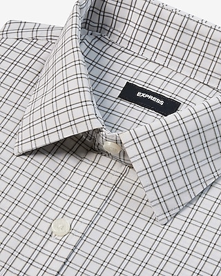 Extra Slim Grid Plaid Wrinkle-Resistant Everyday Performance Dress Shirt