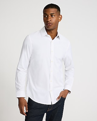 Slim Solid Wrinkle-resistant Everyday Performance Dress Shirt | Express