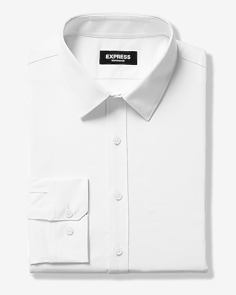 extra trim fit dress shirt The Black Tux Cotton Shirt-Extra Slim In White Tumble dry low Extra Slim Solid Wrinkle-resistant Everyday