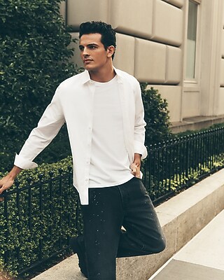 Slim Solid Cotton Stretch 1MX Dress Shirt