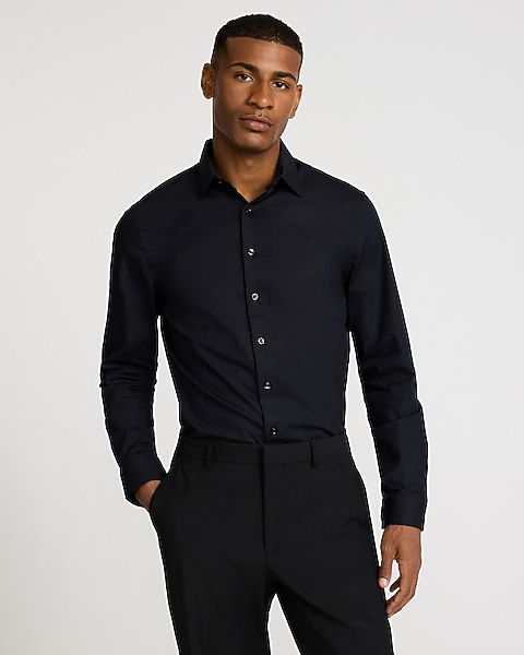 cotton dress shirts The Black Tux Shirt-Classic In White remove promptly and hang Joseph Abboud Modern Fit Solid