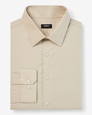Slim Solid Cotton Stretch 1mx Dress Shirt | Express