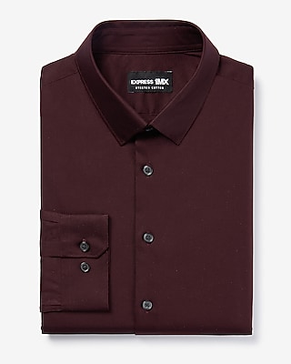 Slim Solid Cotton Stretch 1mx Dress Shirt | Express