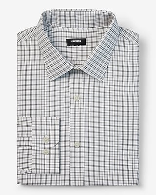 Slim Grid Plaid Wrinkle-Resistant Everyday Performance Dress Shirt
