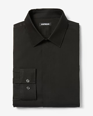 Slim Covered Placket Cotton Stretch 1MX Dress Shirt - image 3