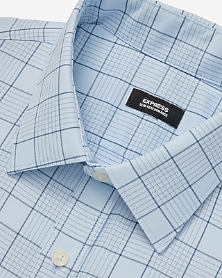 Slim Grid Plaid Wrinkle-Resistant Everyday Performance Dress Shirt