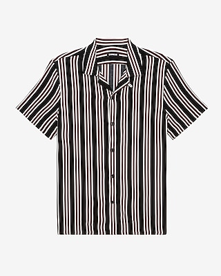 Striped Rayon Short Sleeve Shirt