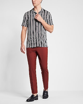 Striped Rayon Short Sleeve Shirt