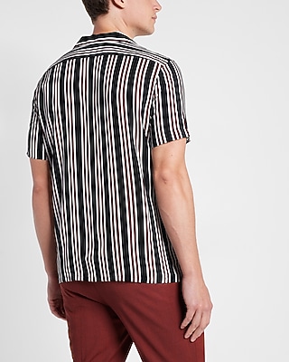 Striped Rayon Short Sleeve Shirt