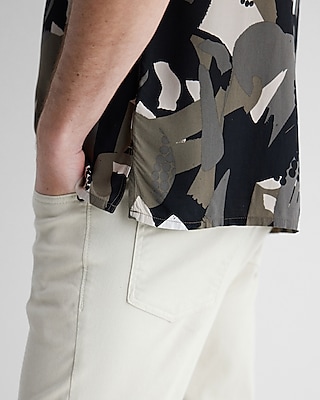 Abstract Print Rayon Short Sleeve Shirt