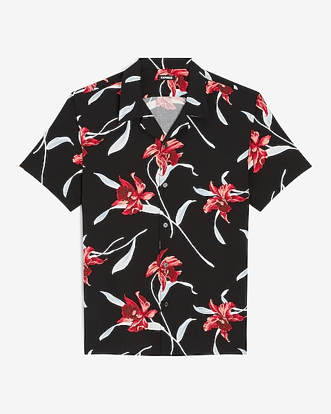 Floral Rayon Short Sleeve Shirt