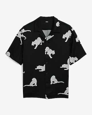 Leopard Print Short Sleeve Resort Shirt