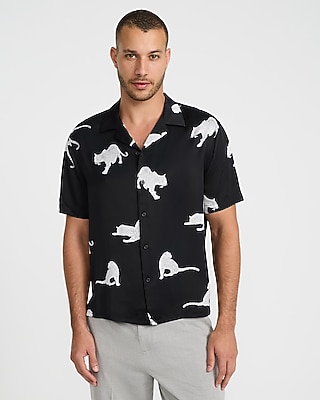 Leopard Print Short Sleeve Resort Shirt