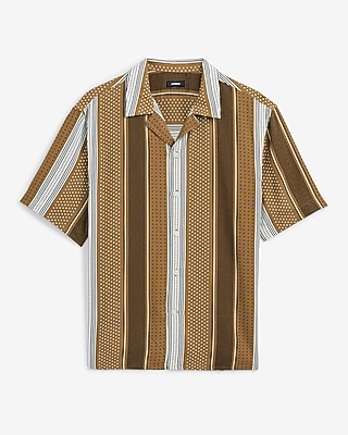 Dotted Striped Short Sleeve Shirt