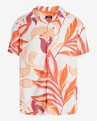 Abstract Palms Rayon Short Sleeve Shirt