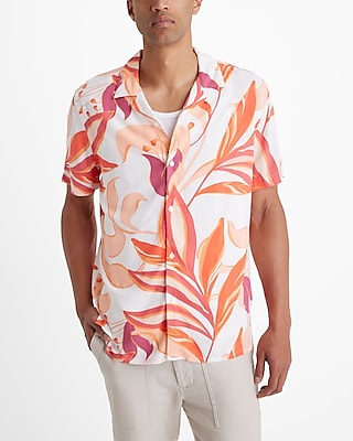 Abstract Palms Rayon Short Sleeve Shirt