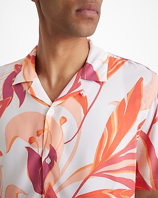 Abstract Palms Rayon Short Sleeve Shirt