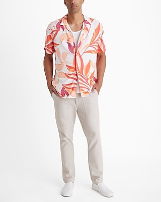 Abstract Palms Rayon Short Sleeve Shirt