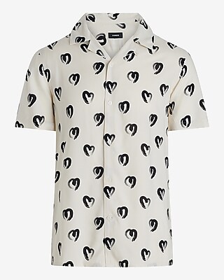Painted Heart Rayon Short Sleeve Shirt