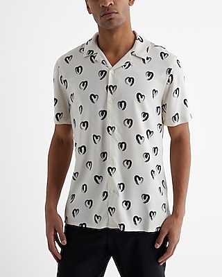 Painted Heart Rayon Short Sleeve Shirt