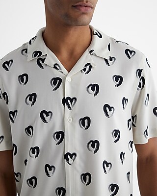 Painted Heart Rayon Short Sleeve Shirt
