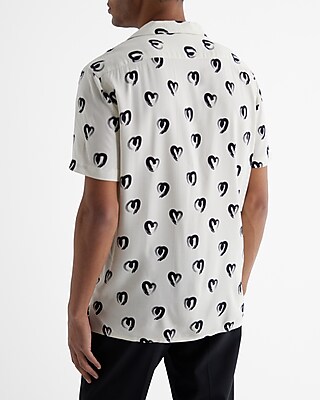 Painted Heart Rayon Short Sleeve Shirt