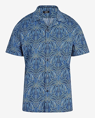 Geo Dot Cotton Stretch Short Sleeve Shirt