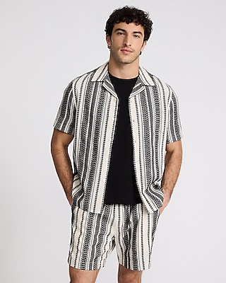 Textured Stripe Short Sleeve Shirt