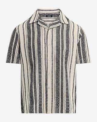 Textured Stripe Short Sleeve Shirt