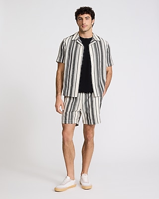 Textured Stripe Short Sleeve Shirt