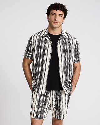 Textured Stripe Short Sleeve Shirt
