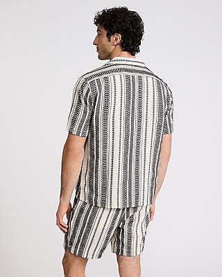 Textured Stripe Short Sleeve Shirt