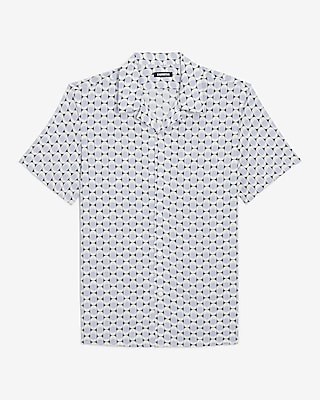 Geo Print Rayon Short Sleeve Shirt