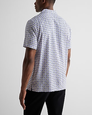 Geo Print Rayon Short Sleeve Shirt