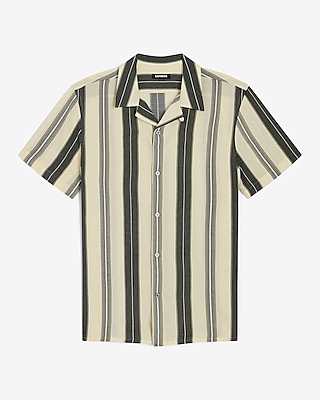 Striped Rayon Short Sleeve Shirt