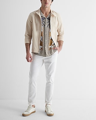 Geo Floral Print Rayon Short Sleeve Shirt