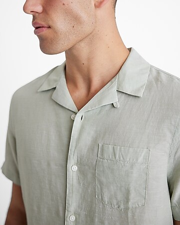 Men's Green Casual Shirts - Plaid, Denim & Soft Wash Button Downs - Express