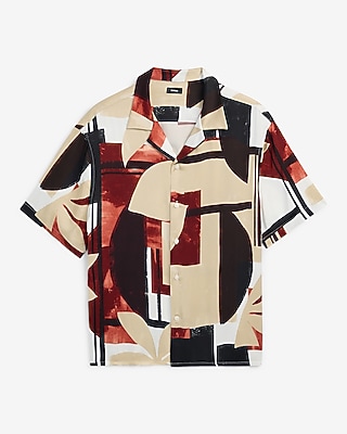 Abstract Floral Short Sleeve Resort Shirt