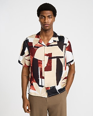 Abstract Floral Short Sleeve Resort Shirt