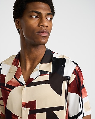 Abstract Floral Short Sleeve Resort Shirt
