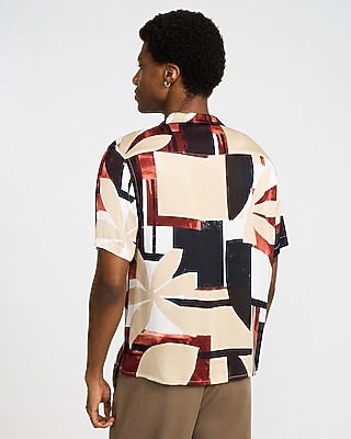 Abstract Floral Short Sleeve Resort Shirt